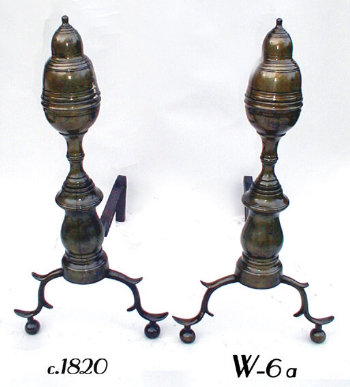 Lemon Top Antique Andiron