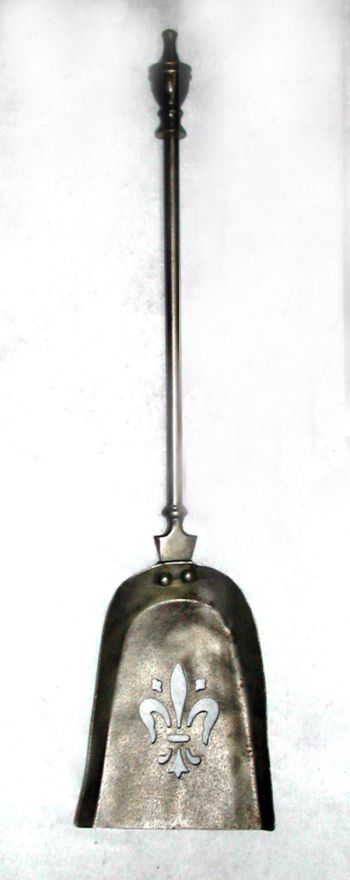 Antique Fireplace Shovel Fleur de Lys decoration