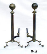 Tall Antique Andiron w/  Ball Finials 
