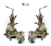 Antique Lilac Bud Andirons