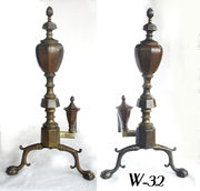 Antique Faceted Andirons 