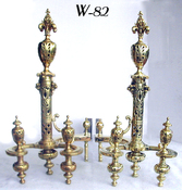Massive Brass Fleur de Lys Andirons