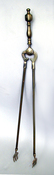 Victorian Fireplace Tongs with Ornate Fork Tips