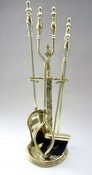 Antique Fireplace Victorian Tool stand with 20th Century tools
